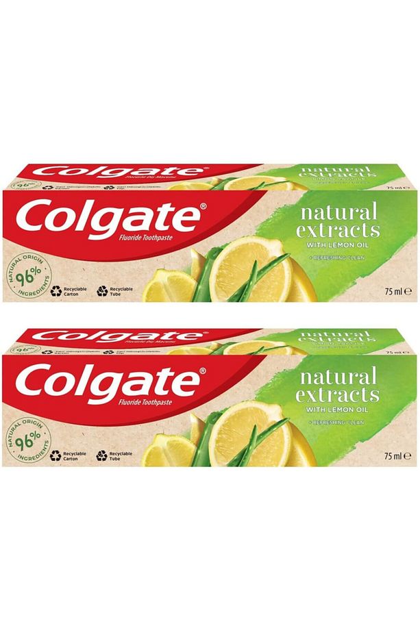 Natural Extracts Limon Yağı Ve Aloe Vera Özlü Diş Macunu 75 Ml + 75 Ml - 1
