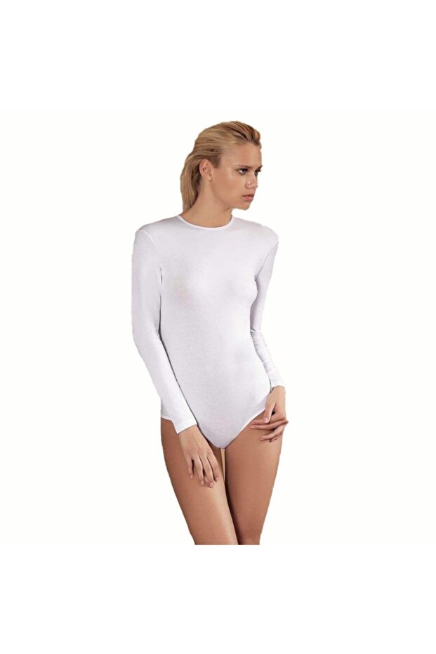 Pack of 6 Women's Lycra Long Sleeve Snap Body B866