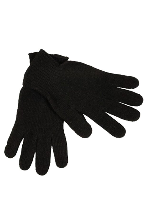 Erkek Kışlık Siyah Triko Örme Eldiven - 1