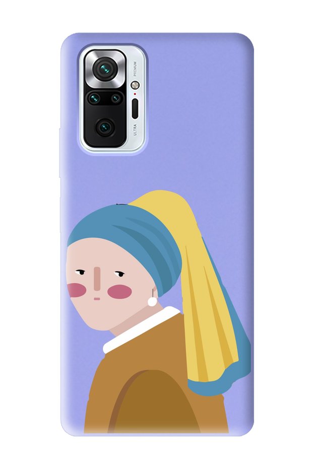 Xiaomi Redmi Note 10 Pro - Max Compatible Pearl Earring Girl Design Lilac Launch Phone Case