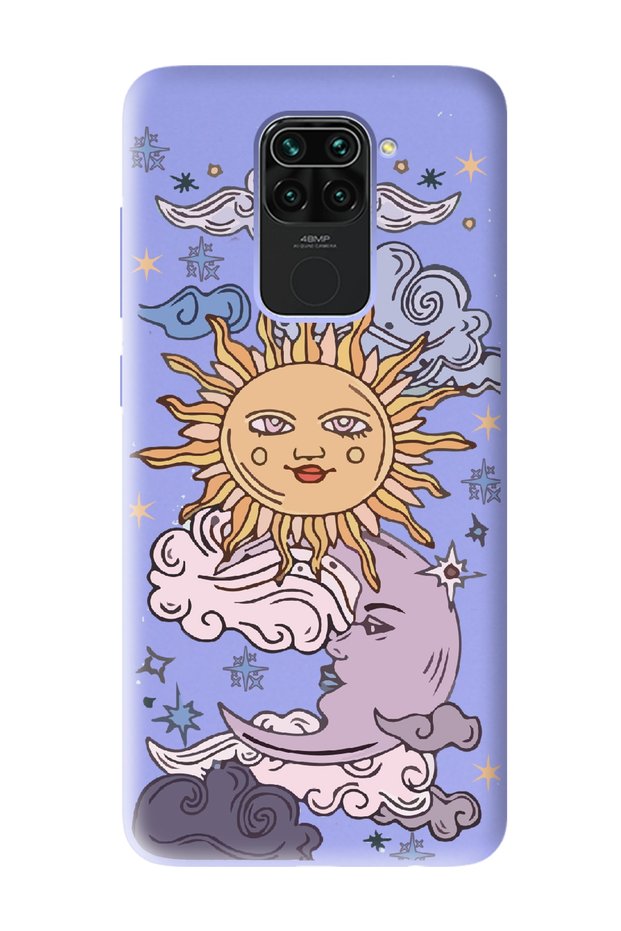 Xiaomi Redmi Note 9 Compatible Solar Retro Design Lilac Launch Phone Case