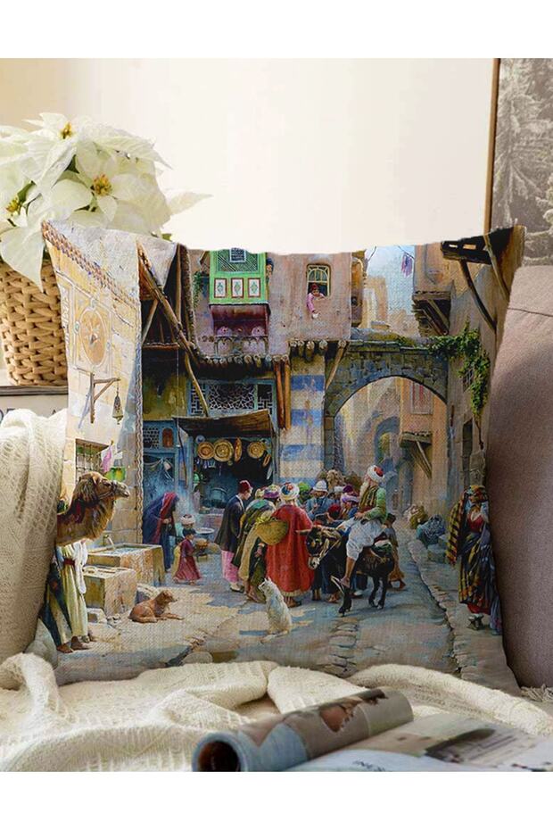 غطاء وسادة محبوك بنمط عثماني مطبوع رقميًا ومزخرف مزدوج الجوانب من راشيل