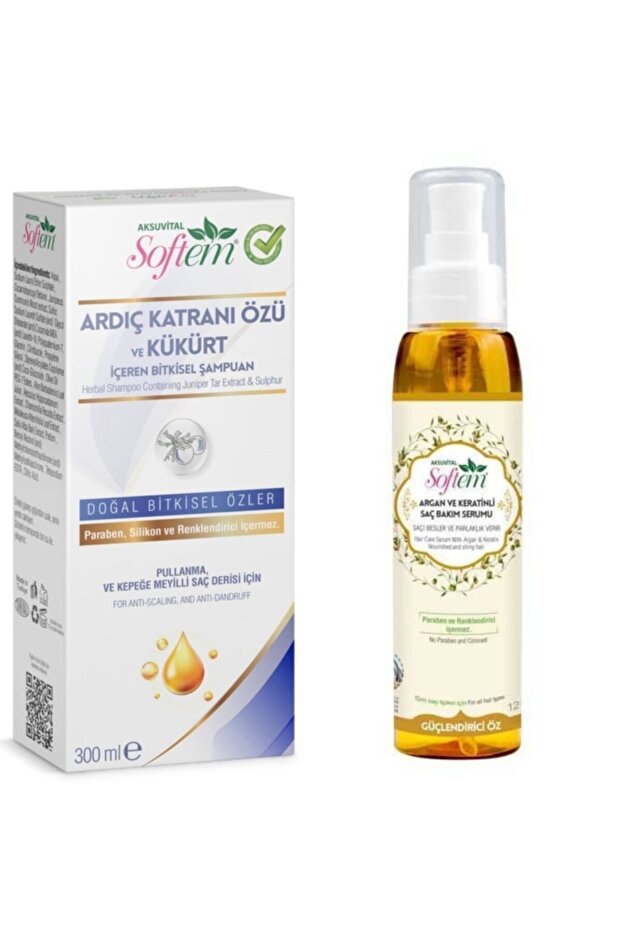 Ardıç Katranı Özü Ve Kükürt Içeren Bitkisel Şampuan & Argan Ve Keratinli Saç Bakım Serumu 125 Ml. - 1