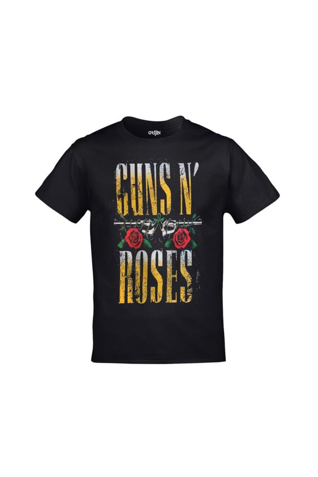 تيشيرت مطبوع عليه Guns N Roses 3 باللون الأسود للجنسين