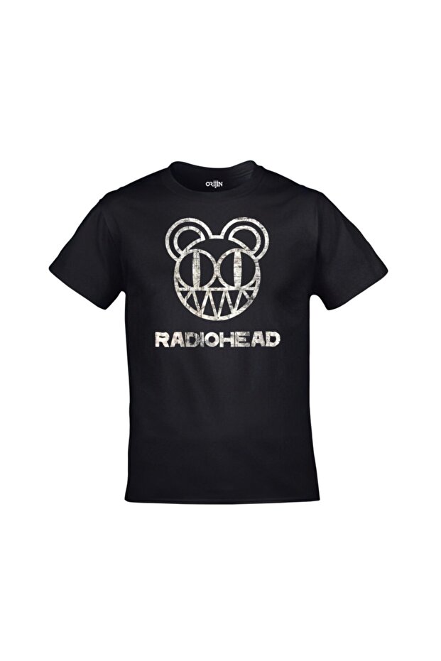 Unisex Black Radiohead Logo Printed T-shirt