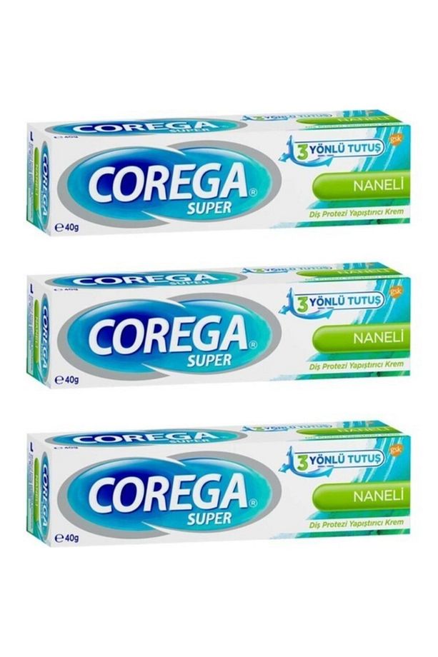 Süper Protez Yapıştırıcı Krem Naneli 40 gr X 3 Adet Set - 1