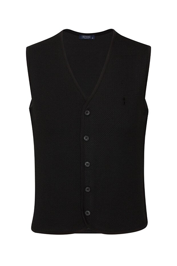 Bordo Kapitone Erkek Yelek - 1