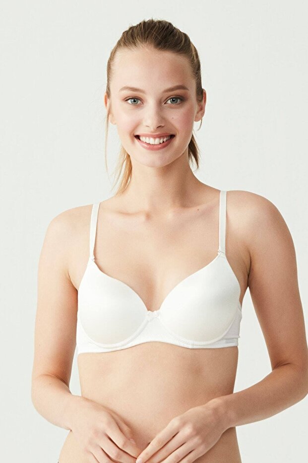 - Women's White Eared Full Bra 66147