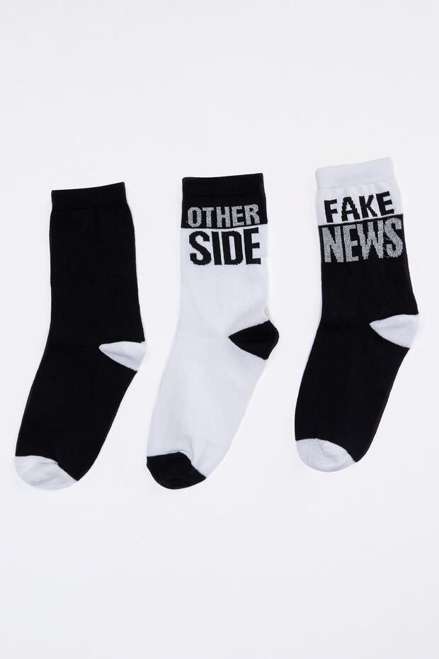 Patterned 3-Piece Sock Socks - 1