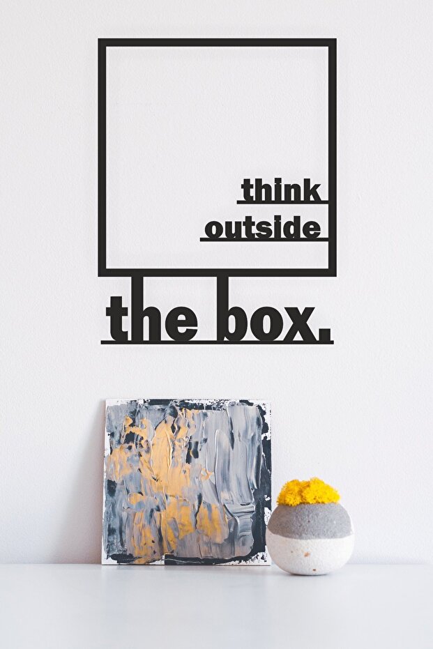 زخرفة ديكور الحائط "Think Outside The Box"، لوحة ديكور خشبية