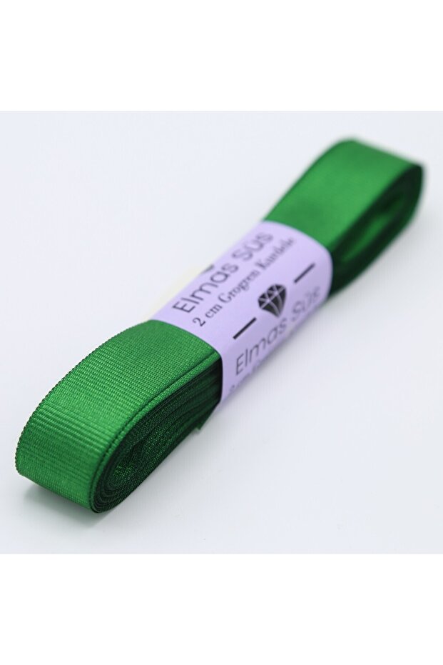 شريط Grosgrain أخضر زمردي 2 سم 10 م