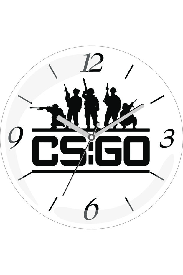 Csgo Game Silent Mite Curved Real Glass Wall Clock