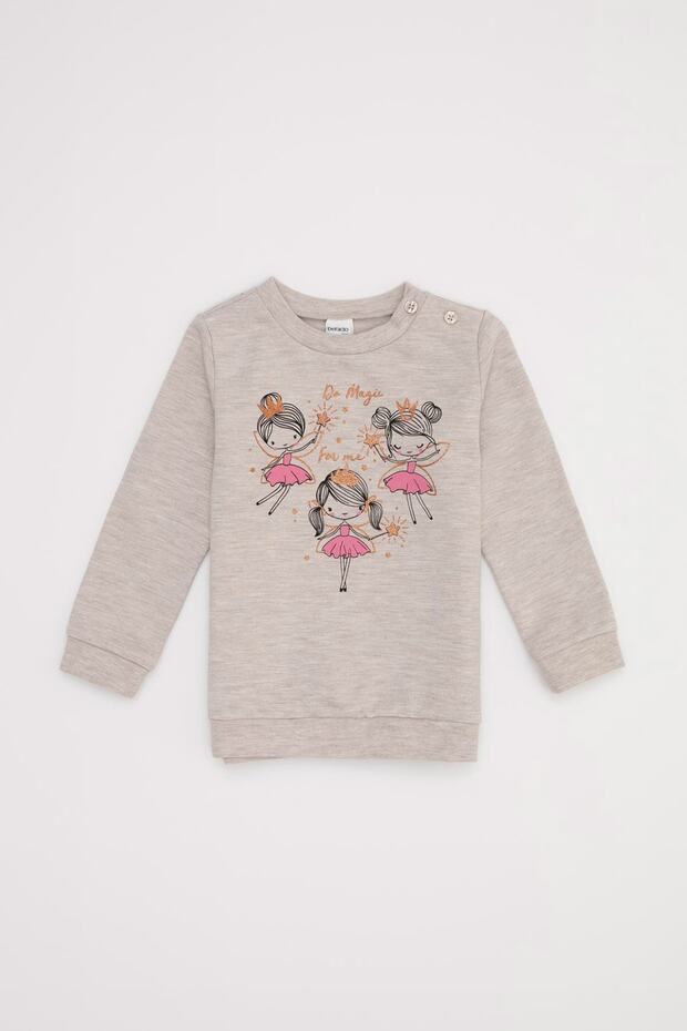 Kız Bebek Regular Fit Tekli Sweatshirt - 1