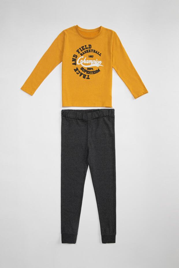 Boy's Printed Pajama Set - 1