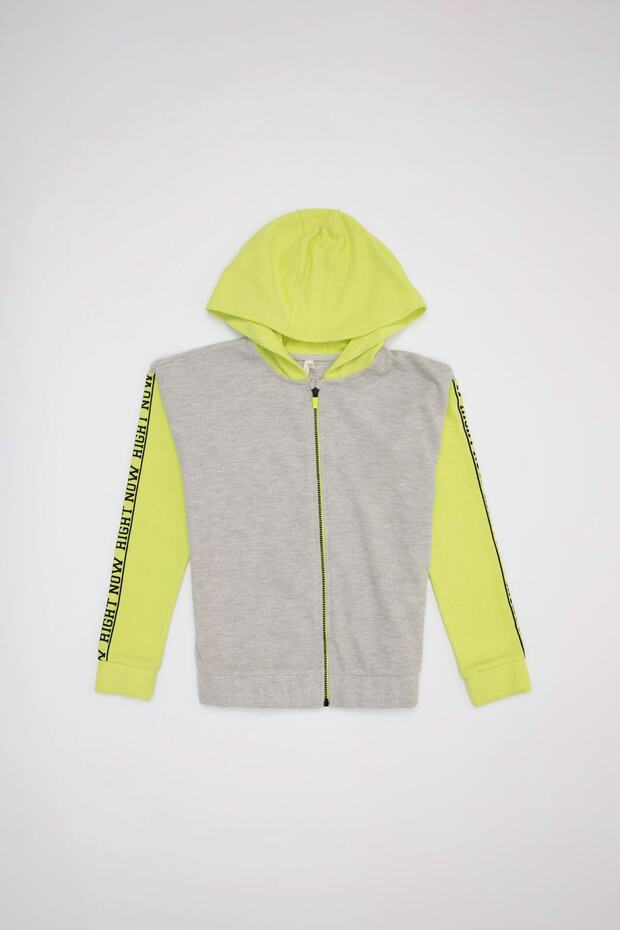 Girl's Hooded Color Block Cardigan L3659A620AU