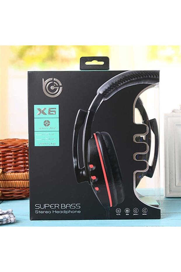X6 Oyuncu Gaming Gamer Kulaklığı Mikrofonlu Kulaküstü Siyah Renk Genç Çocuk Unisex - 4
