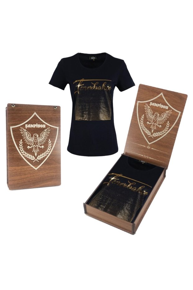 Women's Fenerbahçe Tribün Tshirt Special Gift with Wooden Box