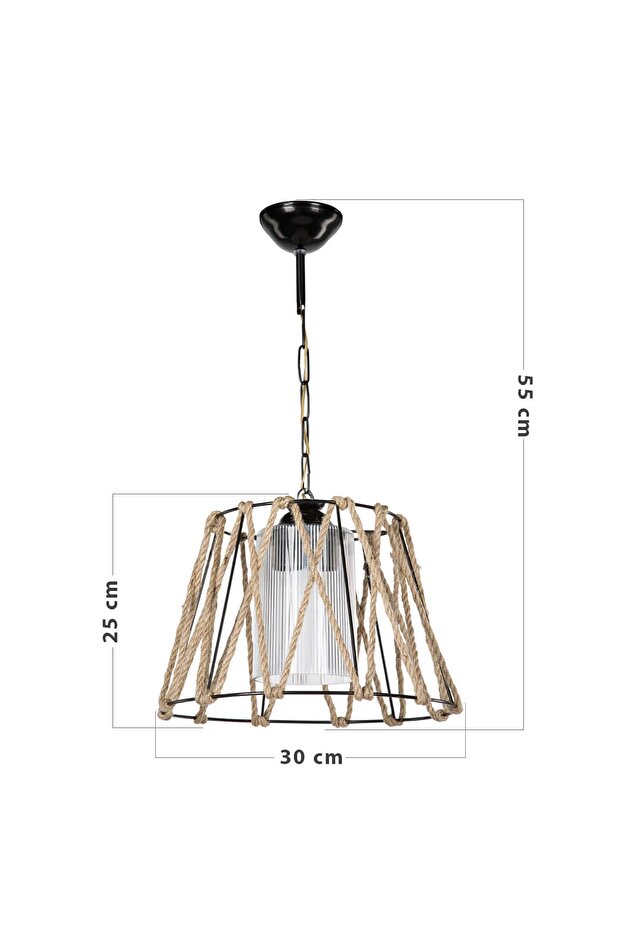 Gezegen Tekli Optik Şeffaf Camlı Avize - 4