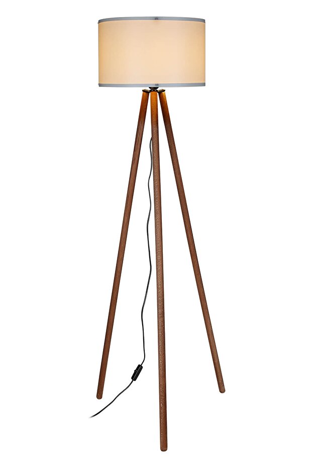 Tripod Lambader Ahşap Ayak Krem Şapka - 5