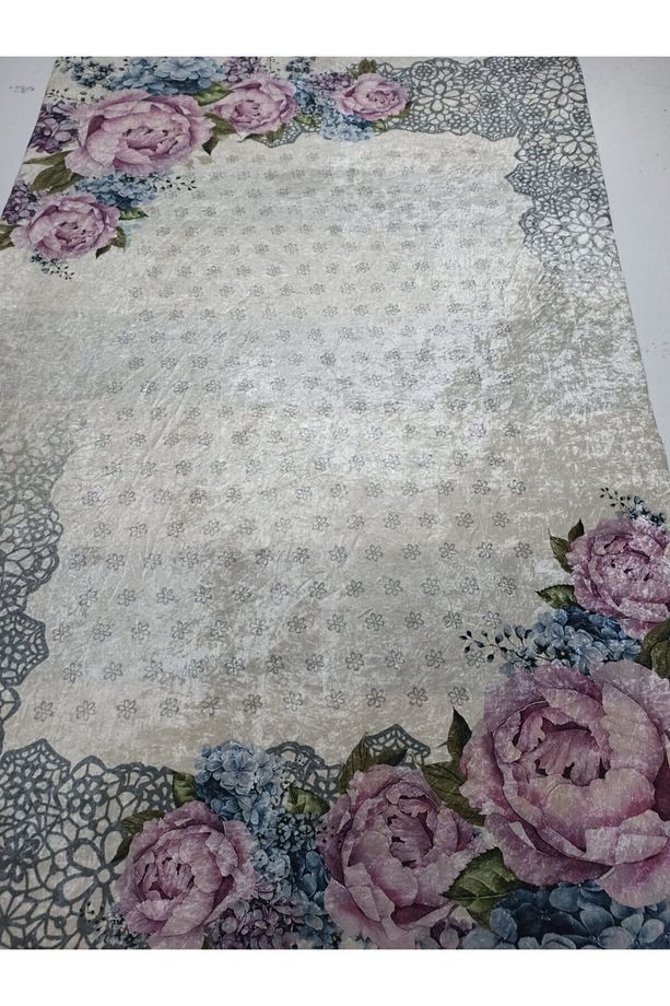 Soft Kadife Kumaştan Lastikli Halı Örtüsü - 1