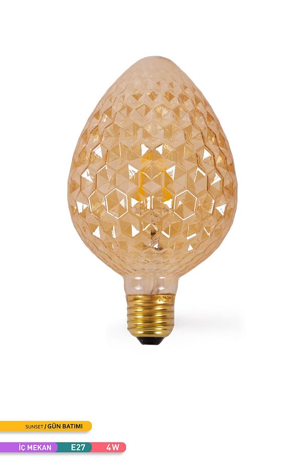 G95 Rustik Led Ampul 2200k Sarı Işık 350lm 220-240v 4w E27 - 1