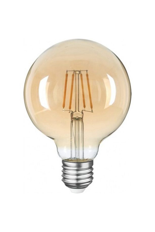 6 Watt Rustik Led Ampul Yuvarlak Rustik Ampul G95 Sarı Işık - 2