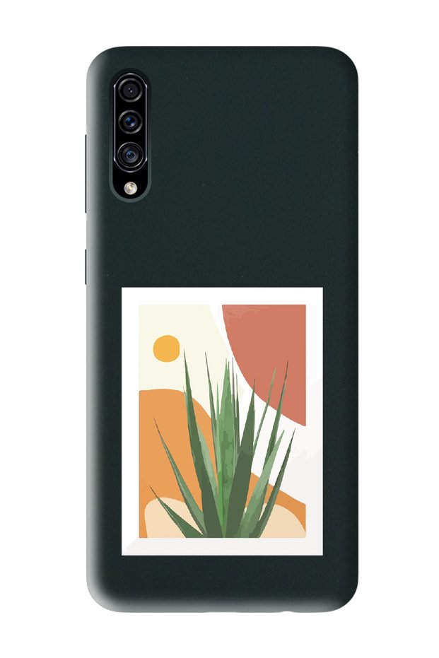 Samsung A30S - A50 Compatible Cornflower Design Black Launch Phone Case