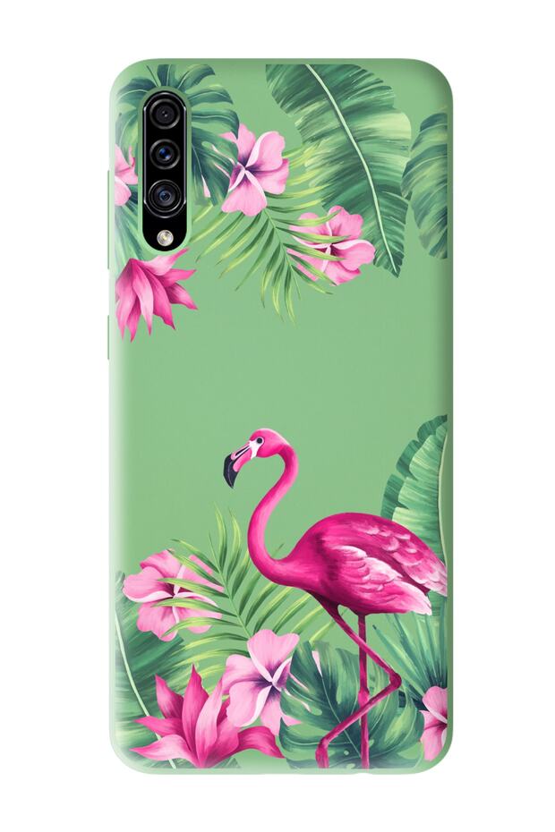 Samsung A30S - A50 Compatible Tropical Flamingo Design Green Launch Phone Case