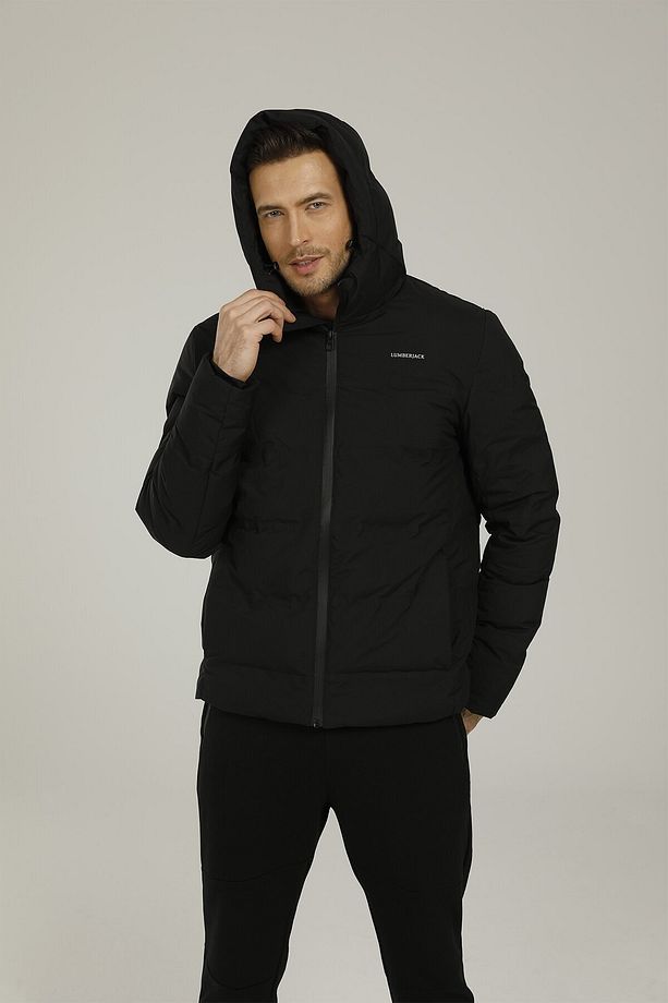 Sn22 Nolan Down Jacket 1p Siyah Erkek Kısa Kaban - 11