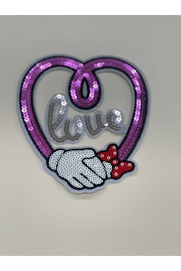 15x12 Cm Love And Heart Sequined Applique Accessory