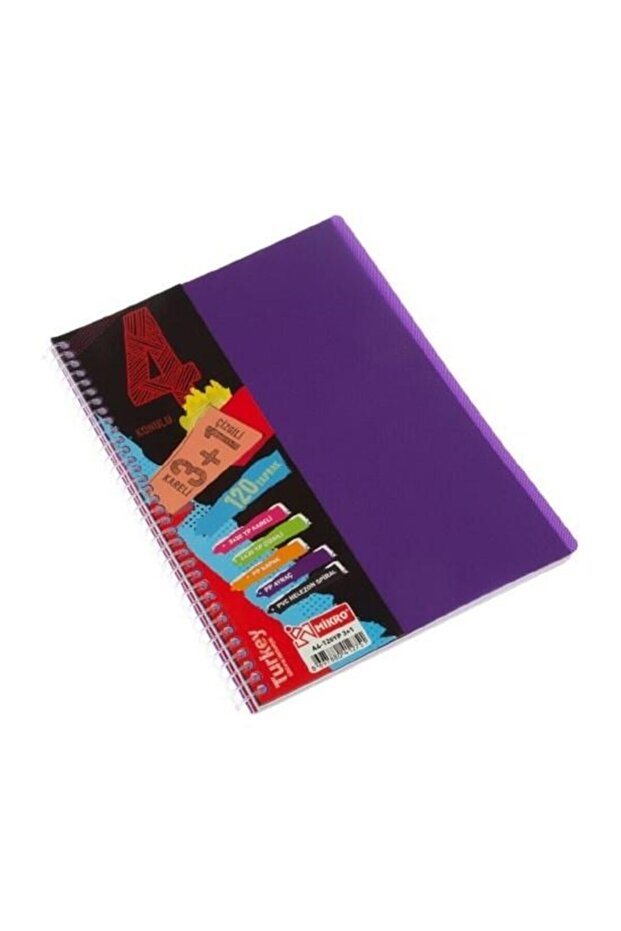 دفتر اقتصادي حلزوني 3+1 مع إشارة مرجعية مقاس A4 120 ورقة (36)