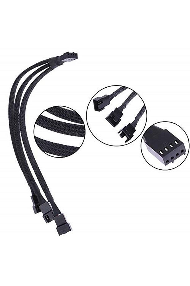 4303 Fan Çoklayıcı Y Pwm Kablosu 4 Pin Switch 3 Pin 3 Port - 2