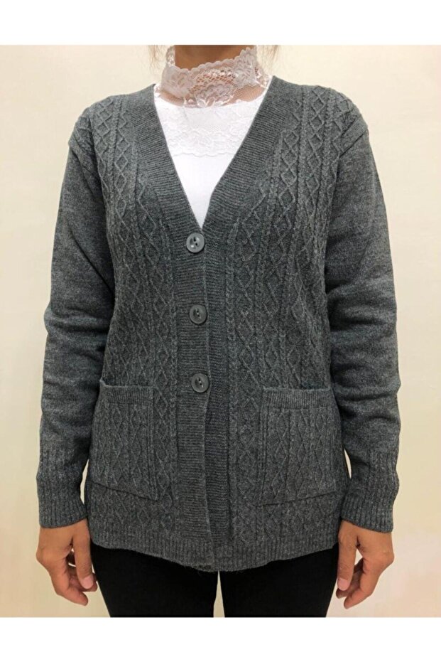 Ece Kısa Düğmeli Anne Hırka - 1