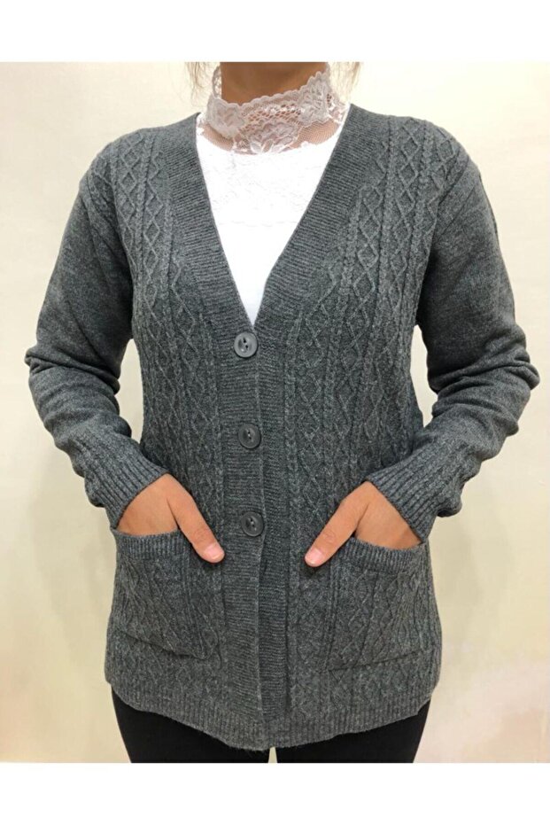 Ece Kısa Düğmeli Anne Hırka - 2