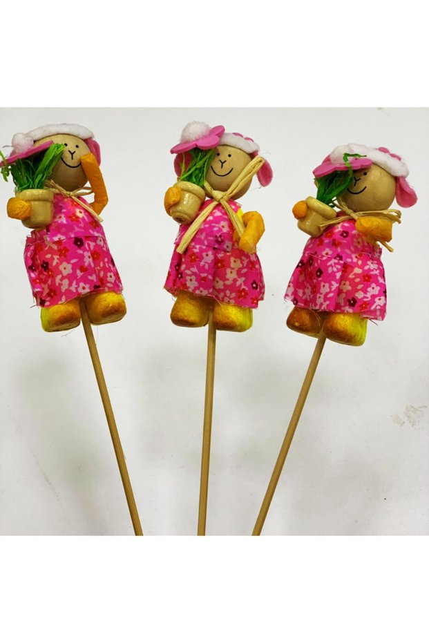 Gardener Baby Ornament with Sticks Pink 10 Pieces
