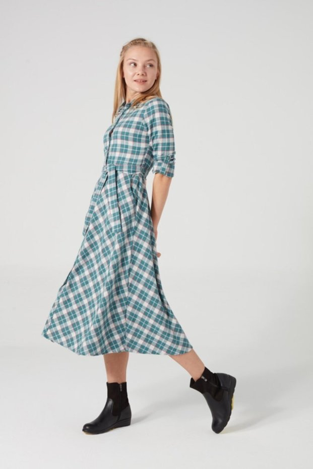 Juliet Plaid Shirt Dress