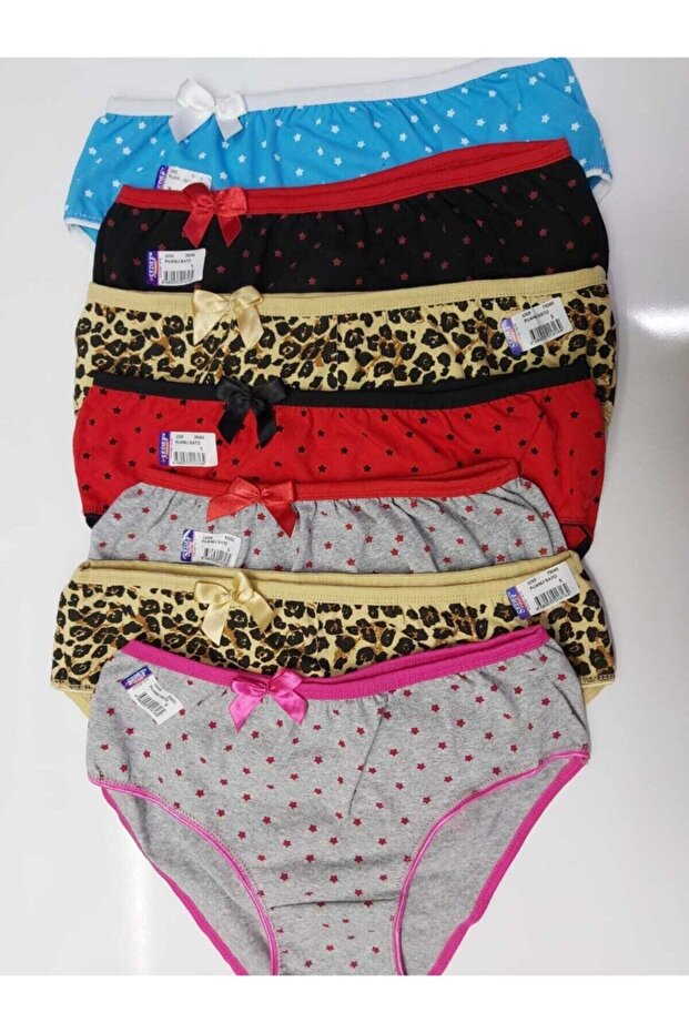 Women's 9-Piece Patterned Cotton Lycra Panties High Waist