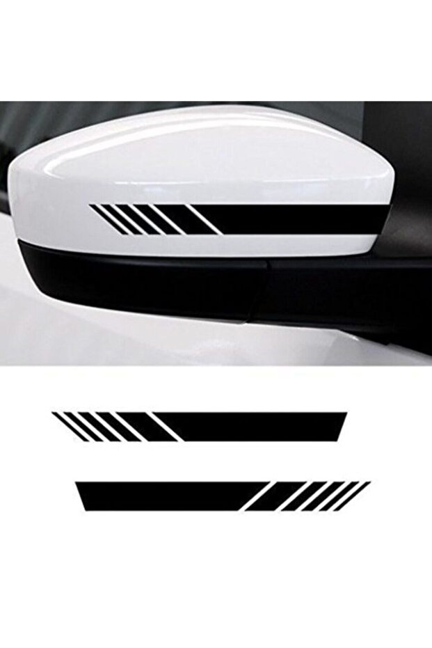 15 X 2 Cm Side Mirror Auto Strip Sticker Car Sticker Black 2 Pcs