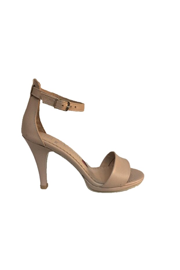 Ten  Deri Tek Bant Ince Topuk Ayakkabı - 1