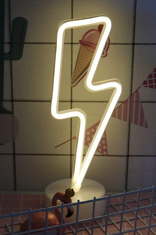 Şimşek Şeklinde Neon Dekoratif Led Lamba - 3