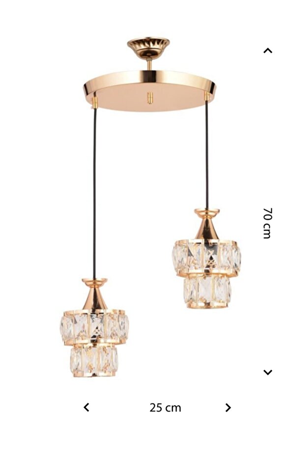 Miraç 2'li Gold Avize - 2