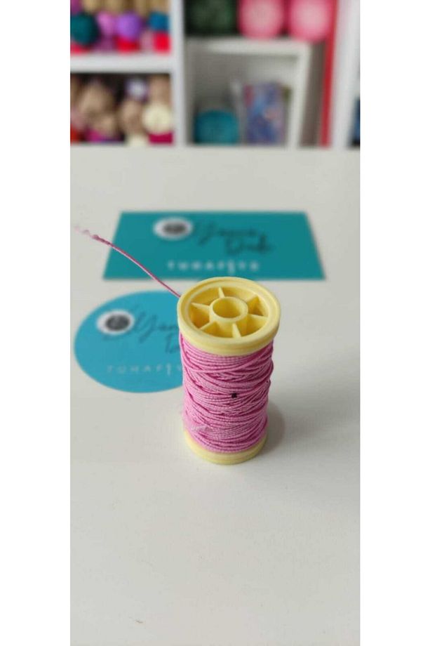 Pembe Renkli Lastik Ip Makara - 1