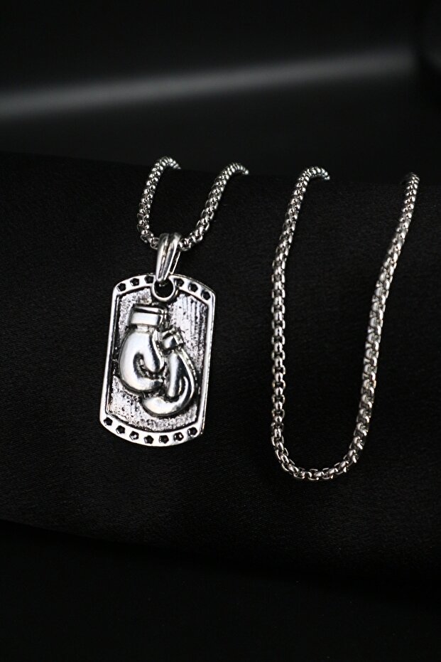 Boxing Imprint Knitted Chain Men's Necklace