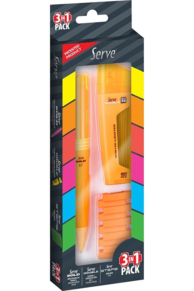 Bold Double Steps 3lü Set Turuncu - 1