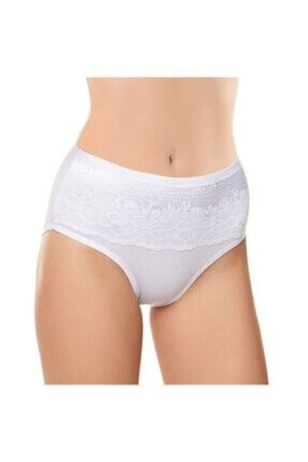 Women's White High Waist Lace Cotton Comfortable 4-Piece Panties 193
