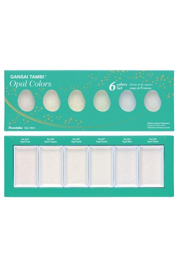 Gansai Tambi Opal Inci Ve Sedef 6 Renk Sulu Boya Seti - 1