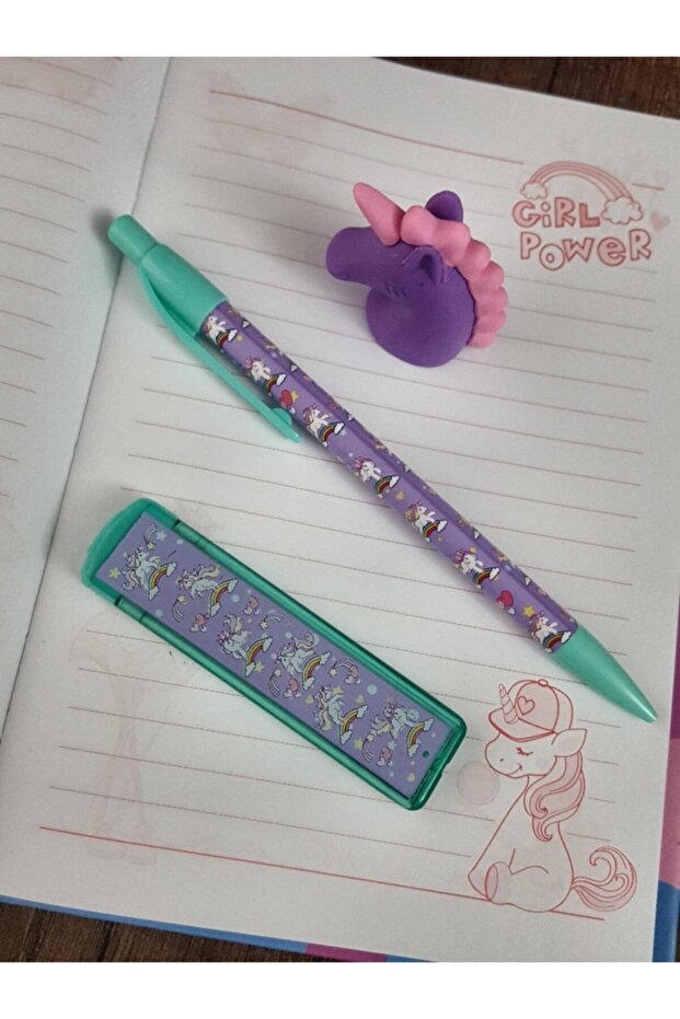Lama Locked Scrapbook-Unicorn Versatil Pen, Unicorn Nib, Unicorn Eraser Set - 2