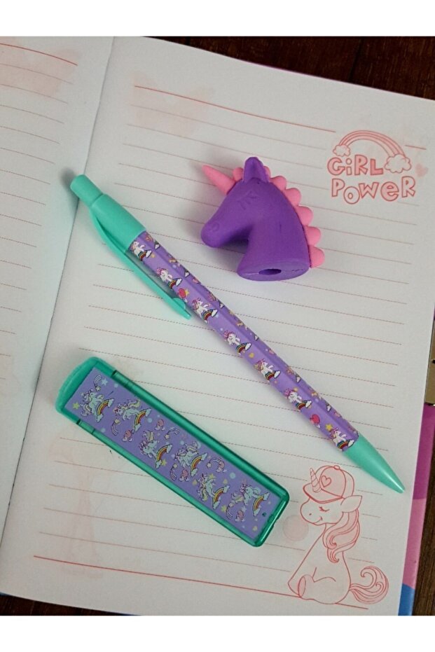 Lama Locked Scrapbook-Unicorn Versatil Pen, Unicorn Nib, Unicorn Eraser Set - 3