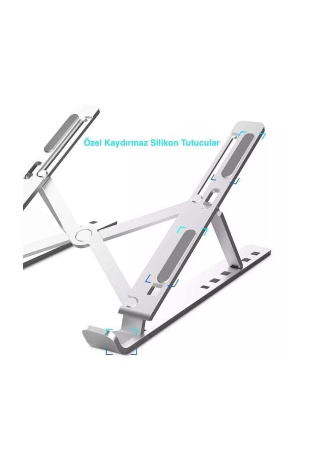 Macbook Laptop Bilgisayar Standı Notebook Özel Yükseltici Stand Tablet Tutucu Ayarlı Metal - 3