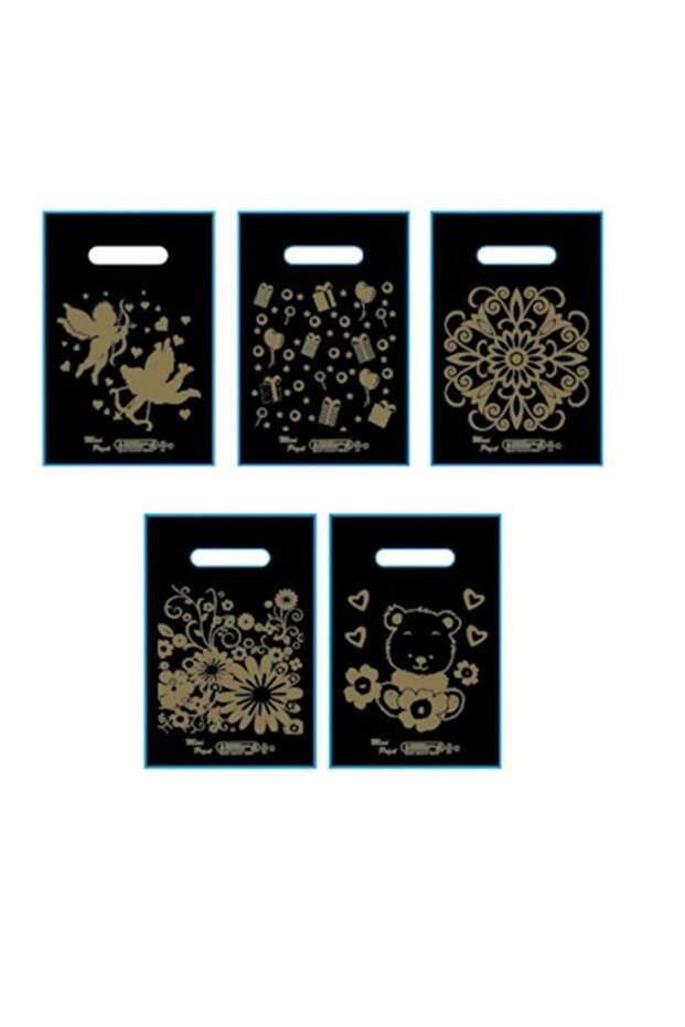 Printed Block Bag, Black Block Bag Gift Bag 22x33cm (no:1) 100 Pieces